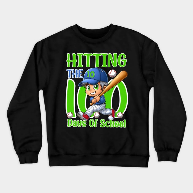 A day of learning and fun celebrating 100 days of school with a game of baseball Crewneck Sweatshirt by click2print